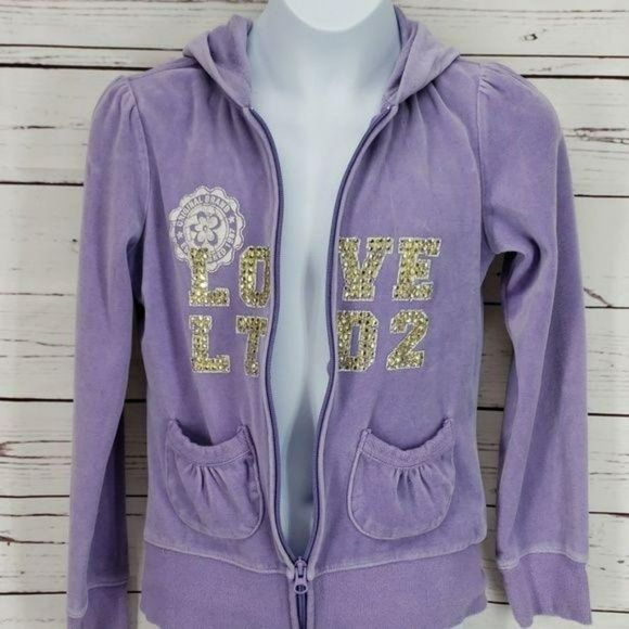 Limited Too Purple Zip Up‎ Hoodie size 12 soft - Picture 4 of 6